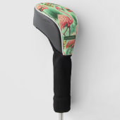  Schattige roze flamingo's Golfheadcover (Schuin)