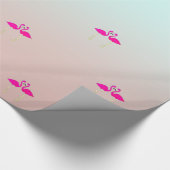 Schattige roze flamingos in liefde cadeaupapier (Hoek)