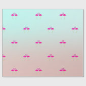 Schattige roze flamingos in liefde cadeaupapier (Vlak)