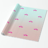Schattige roze flamingos in liefde cadeaupapier (Uitgerold)
