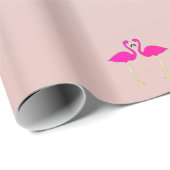 Schattige roze flamingos in liefde cadeaupapier (Rol Hoek)