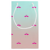 Schattige roze flamingos in liefde klein cadeauzakje (Achterkant)