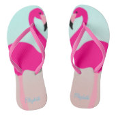 Schattige roze flamingos in liefde teenslippers (Voetbed)