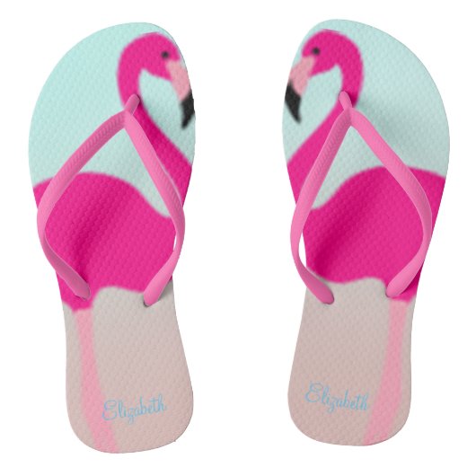 Schattige roze flamingos in liefde teenslippers (Voetbed)