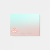 Schattige roze flamingos in Love Ombre Post-it® Notes (Voorkant)