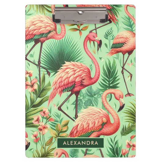 Schattige roze flamingo's Klembord (Voorkant)