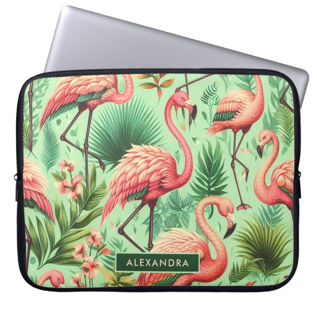  Schattige roze flamingo's Laptop Sleeve (Voorkant)