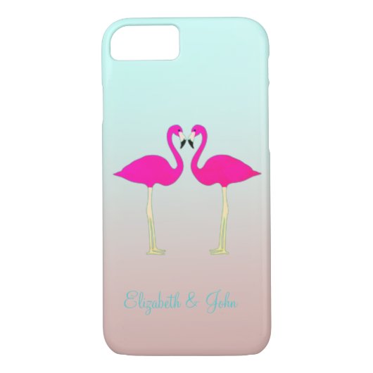 Schattige roze flamingos op maat van liefde Case-Mate iPhone case (Achterkant)