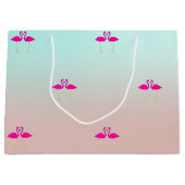 Schattige roze flamingos op maat van liefde large cadeautasje (Voorkant)