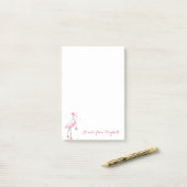 Schattige Roze Flamingo's Presenteren Sneeuwvlokke Post-it® Notes (Op bureau)