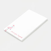 Schattige Roze Flamingo's Presenteren Sneeuwvlokke Post-it® Notes (Schuin)