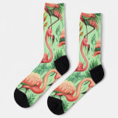 Schattige roze flamingo's Sokken (Links)