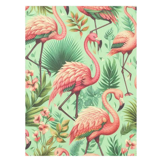 Schattige roze flamingo's Tafelkleed (Voorkant)