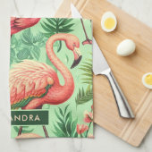 Schattige roze flamingo's Theedoek (Quarter Fold)