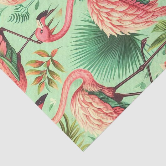 Schattige roze flamingo's Tissuepapier (Detail)