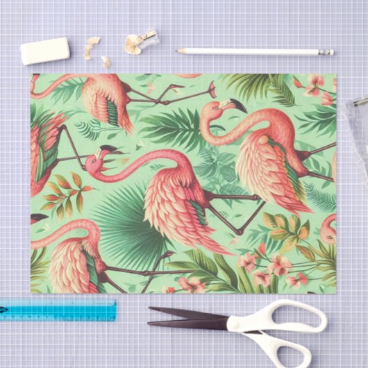 Schattige roze flamingo's Tissuepapier (Craft)