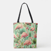 Schattige roze flamingo's Tote Bag (Achterkant)