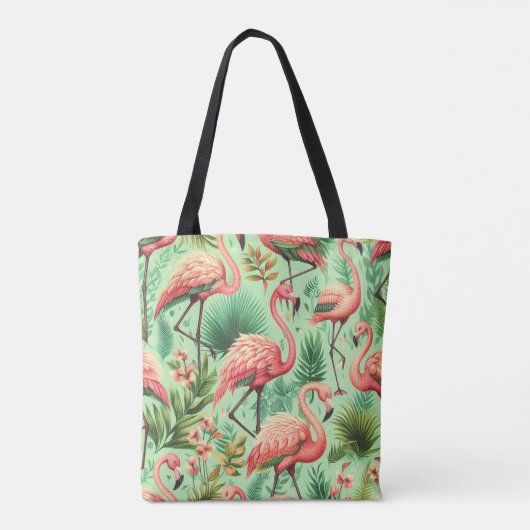 Schattige roze flamingo's Tote Bag (Achterkant)