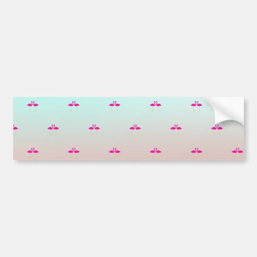Schattige Roze Flamingo's Verliefd Bumpersticker (Voorkant)