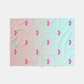 Schattige Roze Flamingo's Verliefd-Persoonlijk Fleece Deken (Voorkant (Horizontaal))