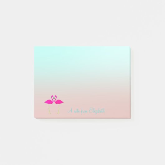 Schattige Roze Flamingo's Verliefd-Persoonlijk Post-it® Notes (Voorkant)