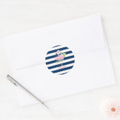 Schattige Roze Flamingo'sTropisch blad,Gestreept Ronde Sticker (Envelop)