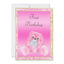 Schattige roze floppy oortjes konijntje eerste ver