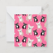 Schattige roze Frans buldog patroon Notitiekaartje (Achterkant)