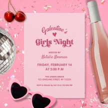 Schattige Roze Galentine's Girls Night Party