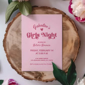 Schattige Roze Galentine's Girls Night Party Kaart