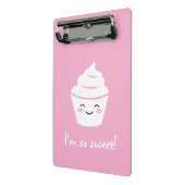 Schattige roze geanimeerde cupcake mini klembord (Angled2)
