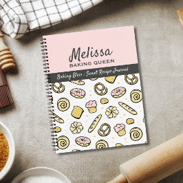 Schattige Roze Geel Bakken Queen Journal Notitieboek