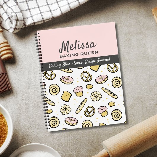 Schattige Roze Geel Bakken Queen Journal Notitieboek