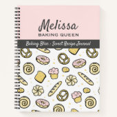 Schattige Roze Geel Bakken Queen Journal Notitieboek (Voorkant)