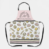 Schattige roze geel gebakken met liefde schort (Voorkant)