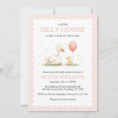 Schattige Roze Gekke Goose Girl Baby shower Kaart (Voorkant)