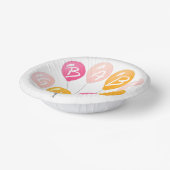 Schattige roze gele ballonnen baby meisje Baby sho Papieren Kommen (Gebogen)