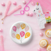 Schattige roze gele ballonnen baby meisje Baby sho Papieren Kommen (Feest)