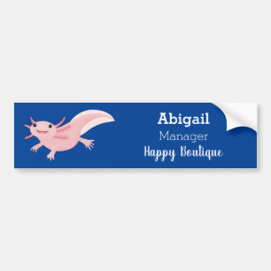 Schattige roze gelukkige axolotl bumpersticker