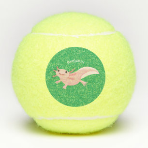 Schattige roze gelukkige axolotl tennisballen