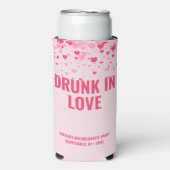 Schattige Roze Gepersonaliseerd Drink in Liefde Ba Seltzer Blikjeskoeler (Seltzer Voorkant)