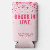Schattige Roze Gepersonaliseerd Drink in Liefde Ba Seltzer Blikjeskoeler (Achterkant)
