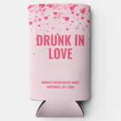 Schattige Roze Gepersonaliseerd Drink in Liefde Ba Seltzer Blikjeskoeler (Voorkant)