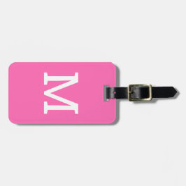 Schattige Roze Gepersonaliseerd Initiaal Bagagelab Bagagelabel