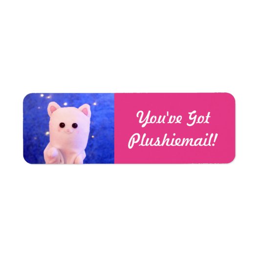 Schattige roze gepersonaliseerde foto mail modern etiket (Voorkant)