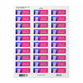 Schattige roze gepersonaliseerde foto mail modern etiket (Full Sheet)