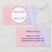Schattige Roze Gepersonaliseerde Naam Glitter Visitekaartje (Voorkant / Achterkant)