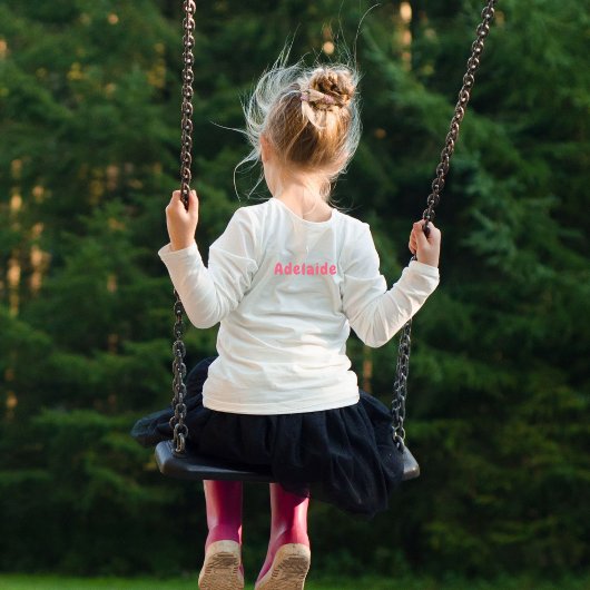 Schattige roze gepersonaliseerde verjaardagsmeisje t-shirt