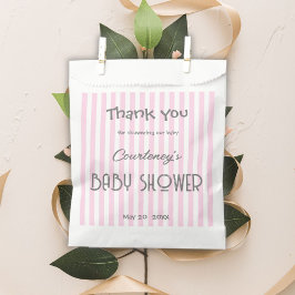 Schattige Roze Gestreepte Baby shower Uitnodiging Bedankzakje