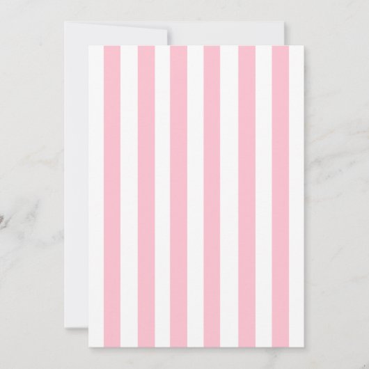 Schattige roze gestreepte bruidsuitnodiging kaart (Voorkant)